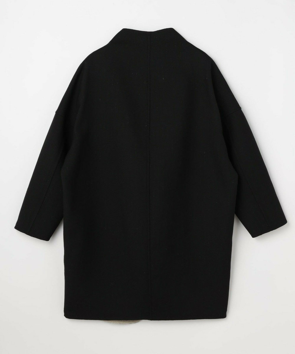 L'EQUIPE COUTURIER ダブルフェイスラメストライプコート ブラック