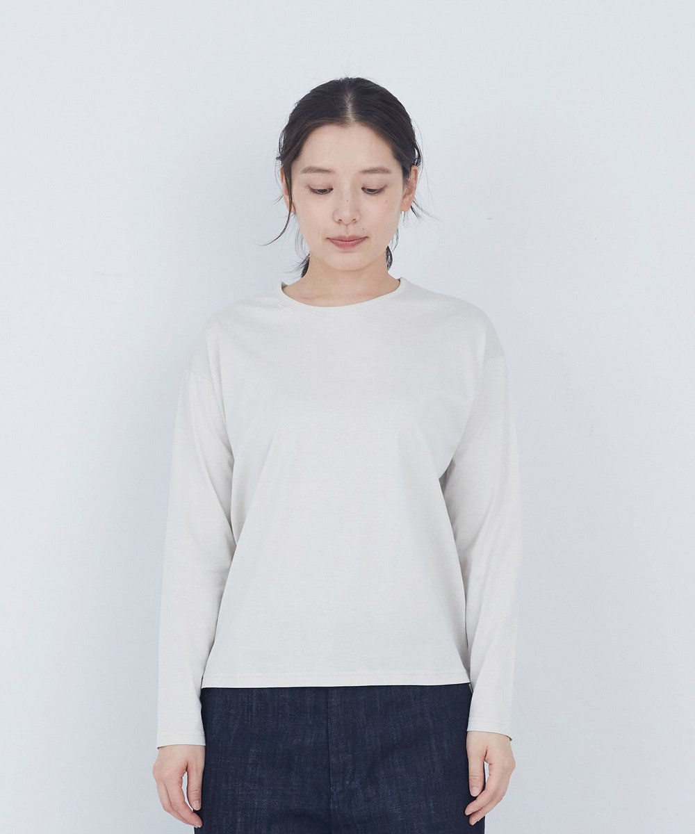 ADIEU TRISTESSE 刺繍入りロングスリーブＴシャツ アイボリー