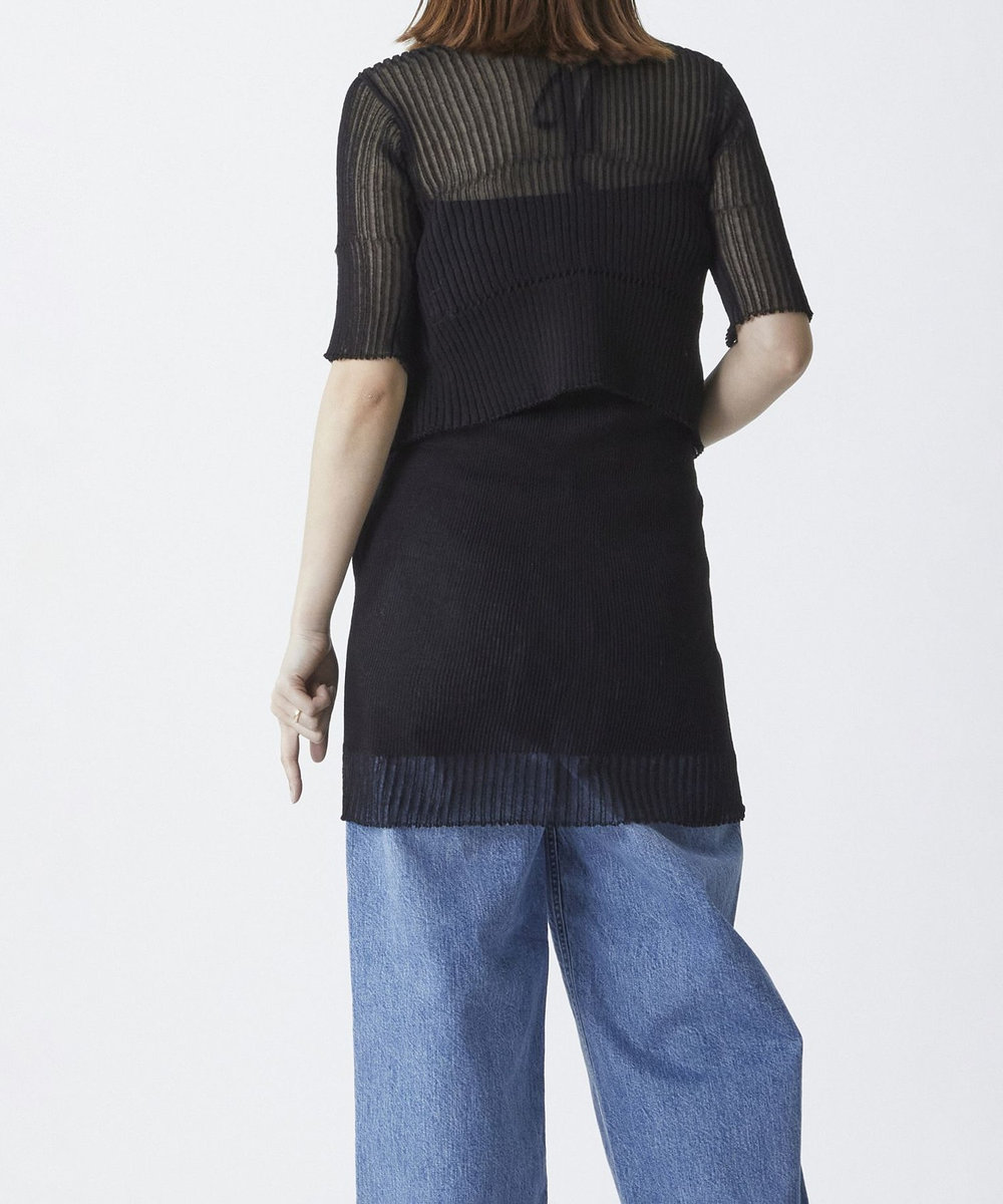 1er Arrondissement ＜NEPLA. (ネプラ)＞ シアーリブニット2WAYカーディガン ブラック