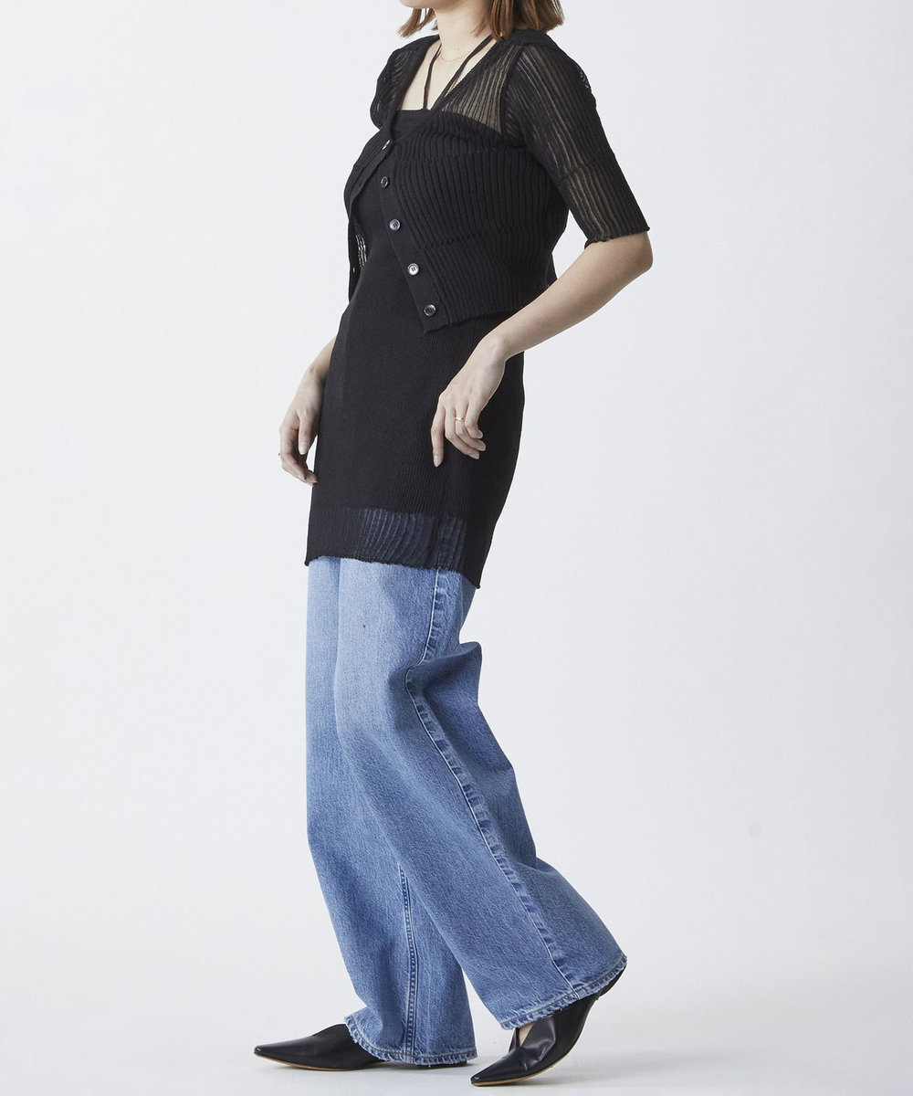 1er Arrondissement ＜NEPLA. (ネプラ)＞ シアーリブニット2WAYカーディガン ブラック