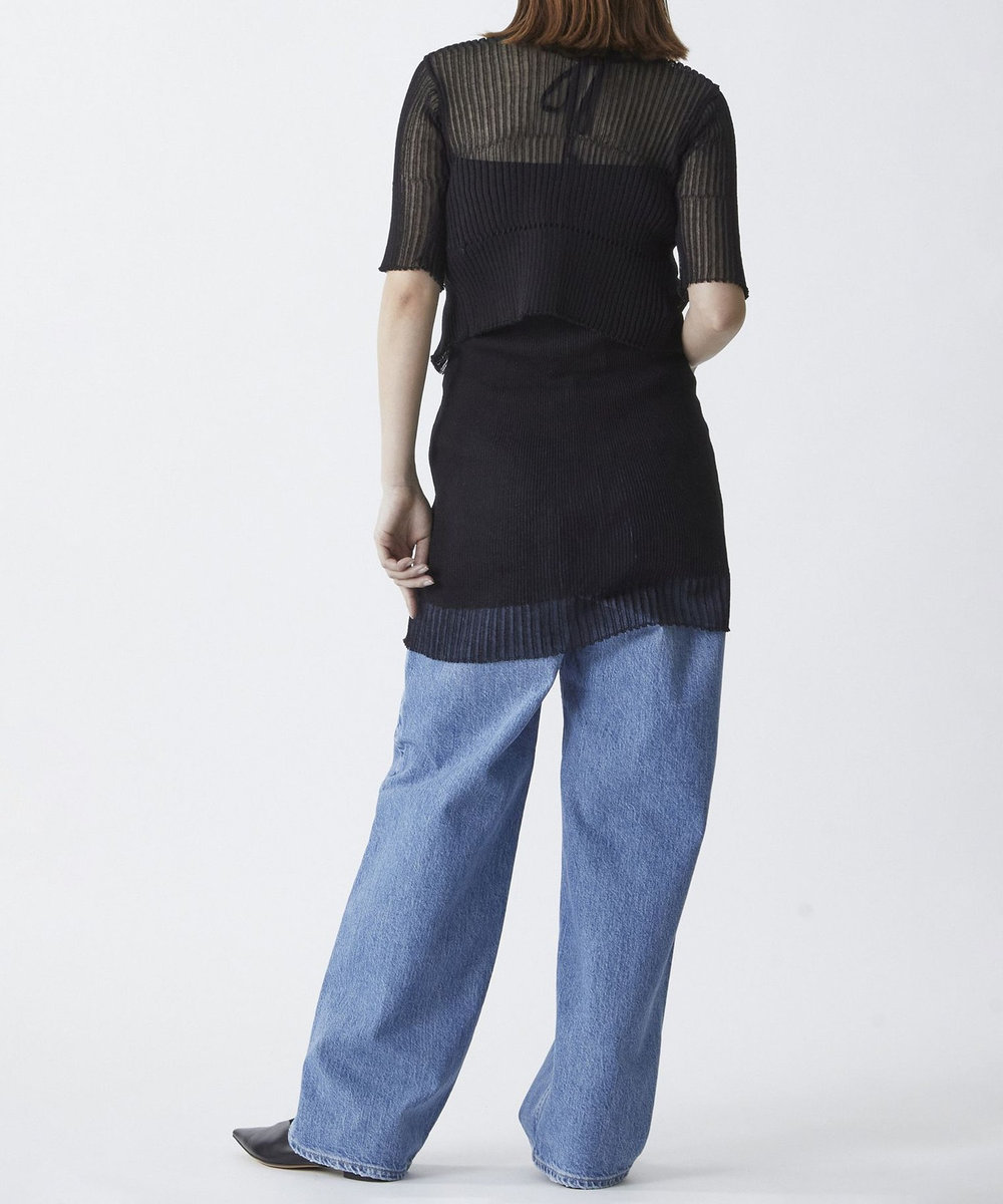 1er Arrondissement ＜NEPLA. (ネプラ)＞ シアーリブニット2WAYカーディガン ブラック