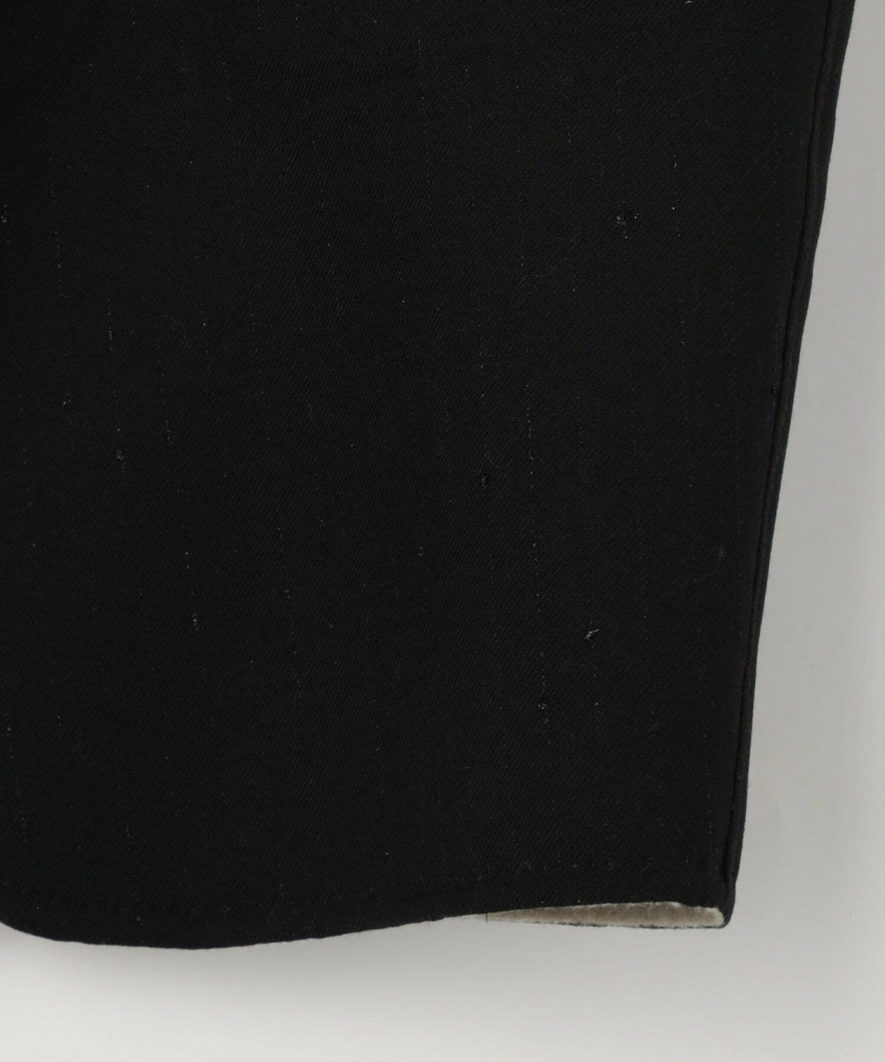 L'EQUIPE COUTURIER ダブルフェイスラメストライプコート ブラック