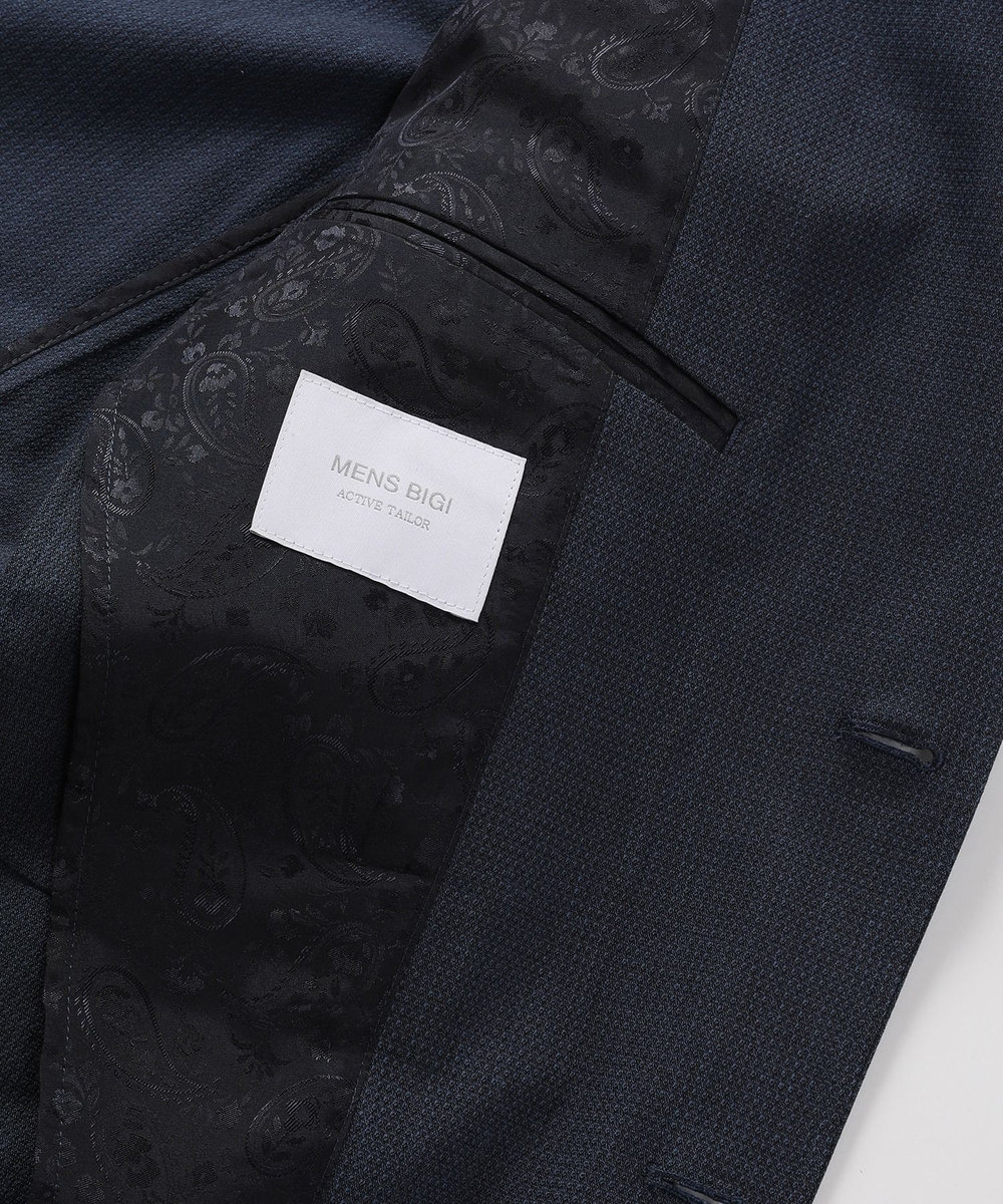 MEN'S BIGI 【ACTIVE TAILOR】ドビーストレッチテーラードジャケット ネイビー