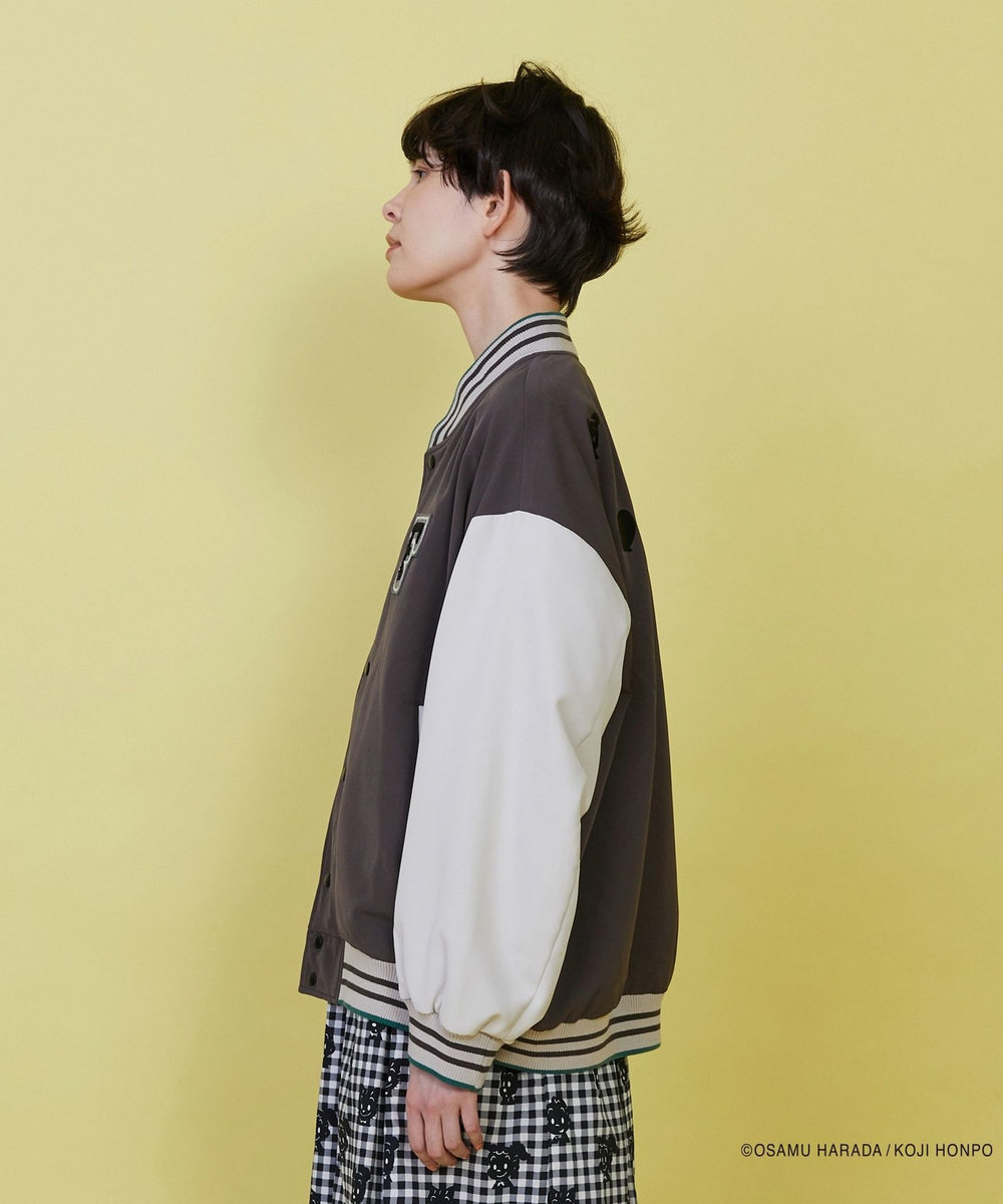 FRAPBOIS OSAMU GOODS レタードジャケット チャコールグレー