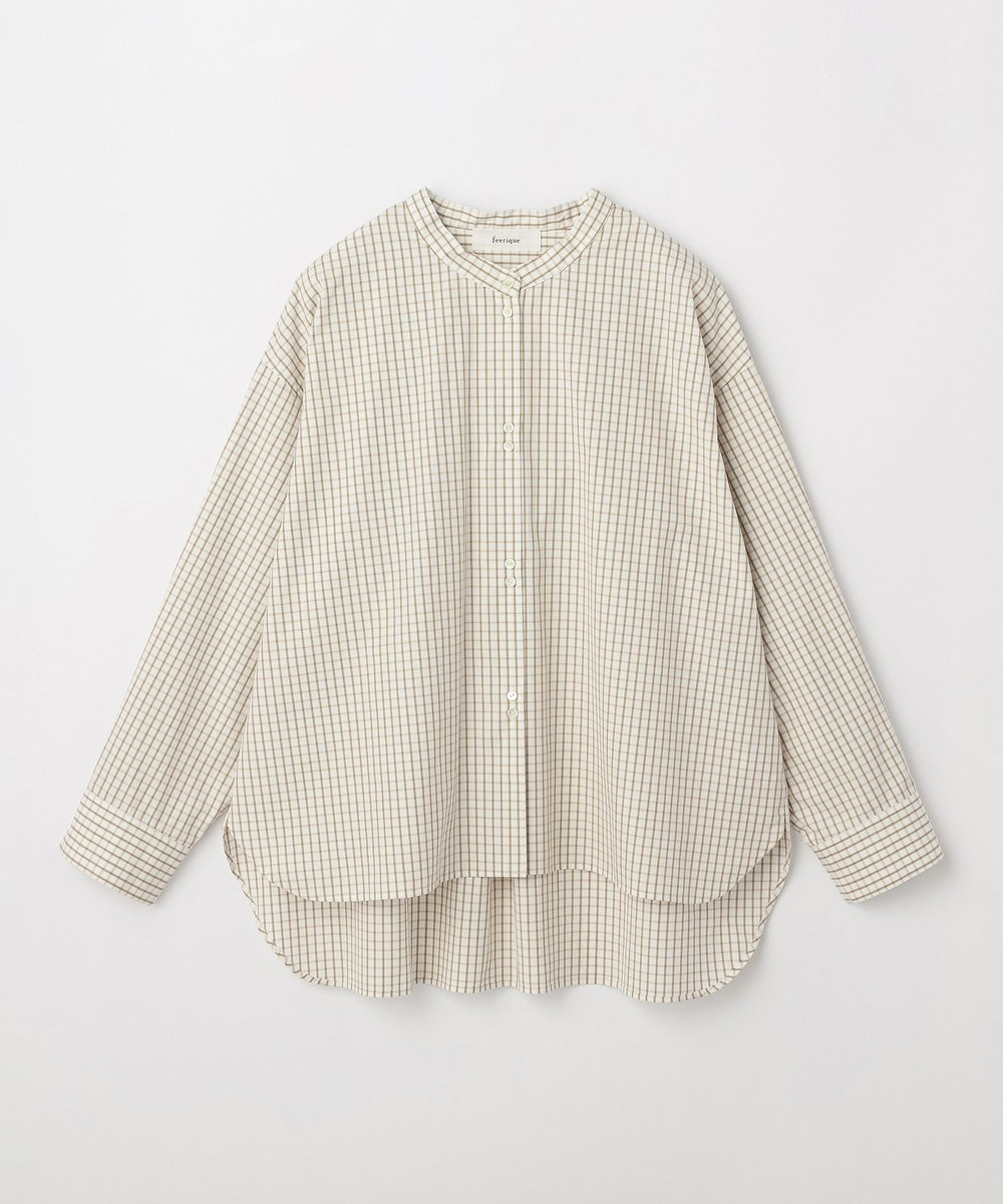 feerique Lサイズ（大きいサイズ） 【大きいサイズ】feerique タイプライターフリルシャツ チェック