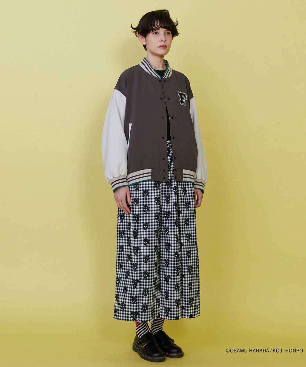 FRAPBOIS OSAMU GOODS レタードジャケット チャコールグレー