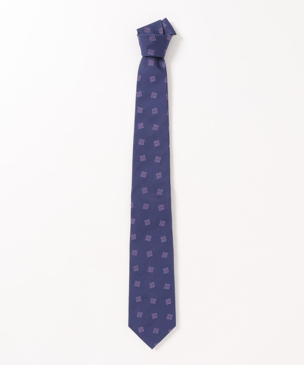 MEN'S BIGI ＜Claccico Seta＞小紋柄タイ　made in japan ネイビー