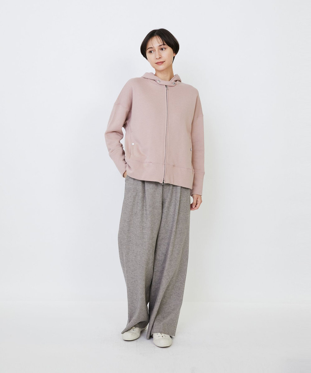 LOISIR 度詰め裏毛ジップフーディ ピンク