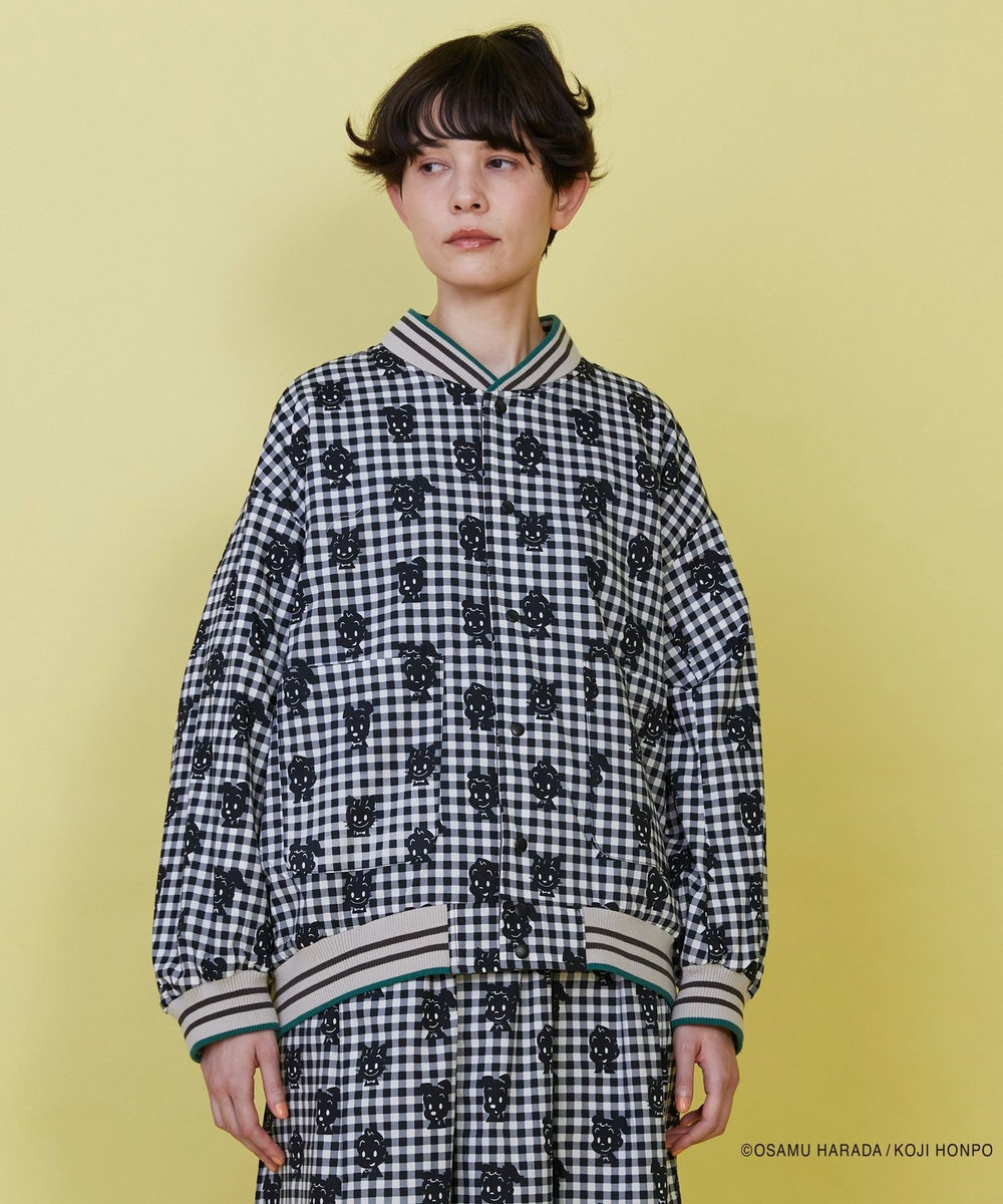 FRAPBOIS OSAMU GOODS レタードジャケット チャコールグレー