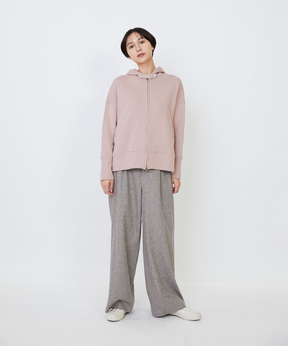 LOISIR 度詰め裏毛ジップフーディ ピンク