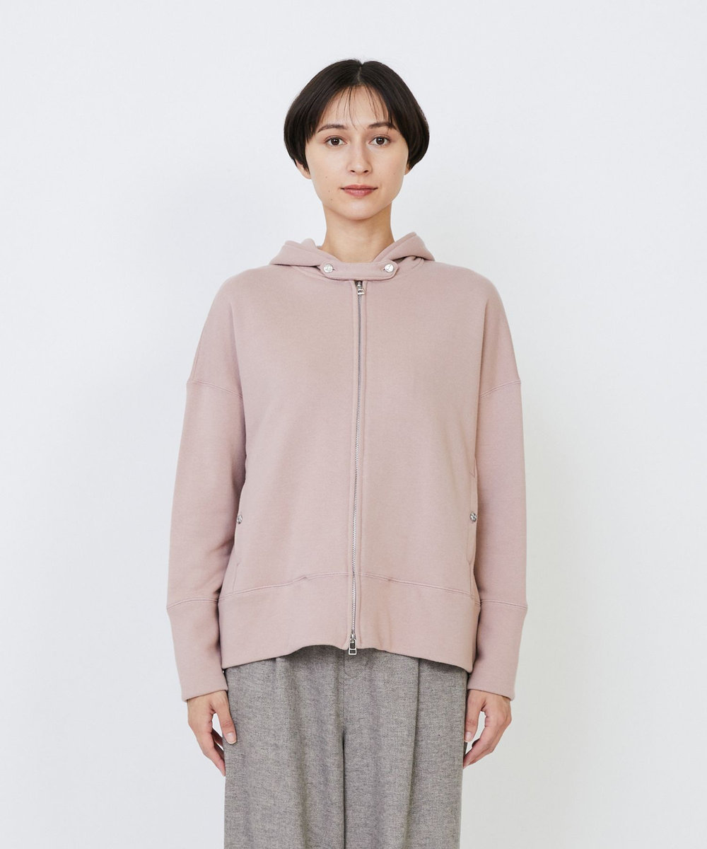 LOISIR 度詰め裏毛ジップフーディ ピンク