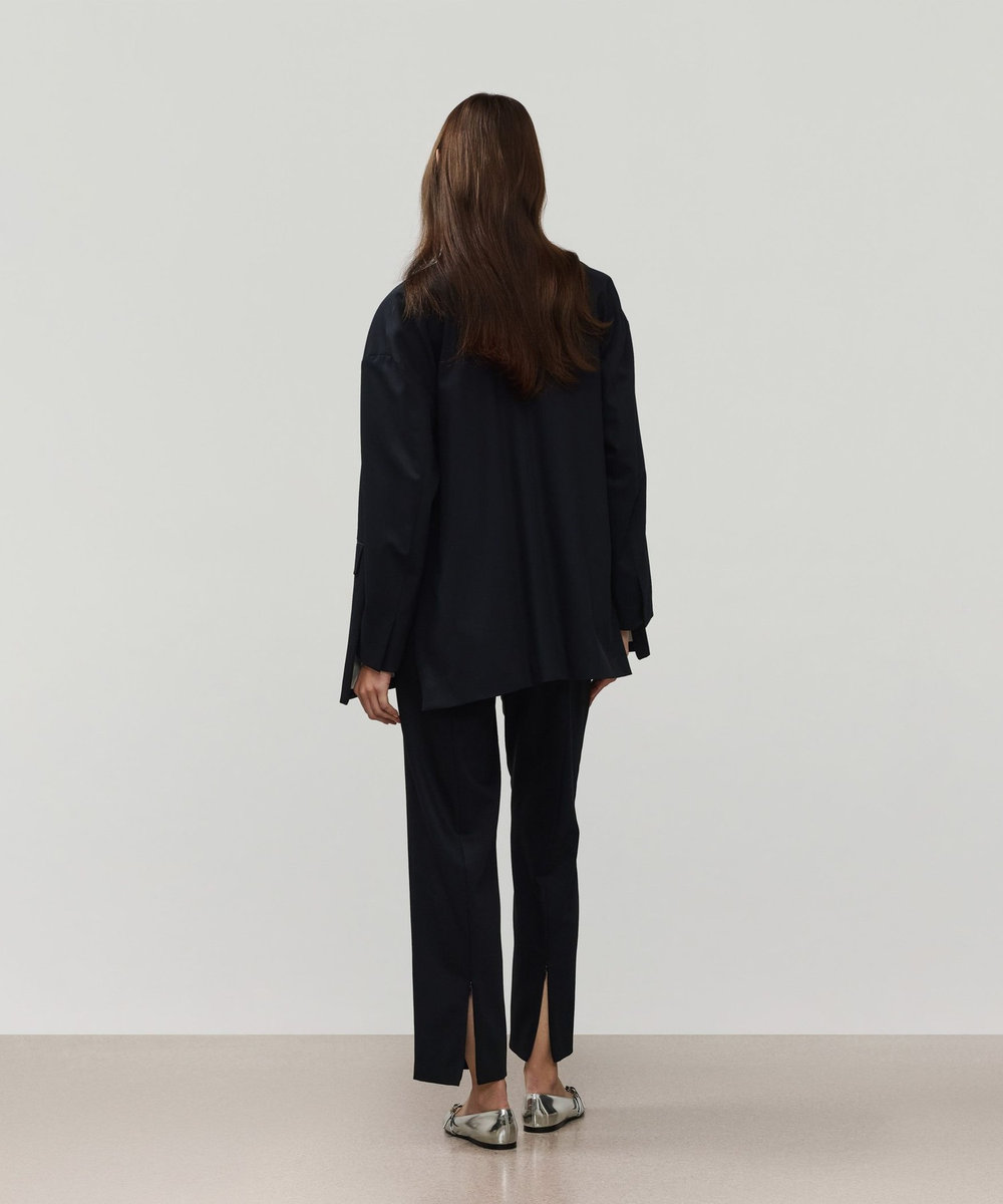 DÉPAREILLÉ WOOL NYLON GABARDINE JACKET / ウールナイロンギャバジンジャケット ネイビー