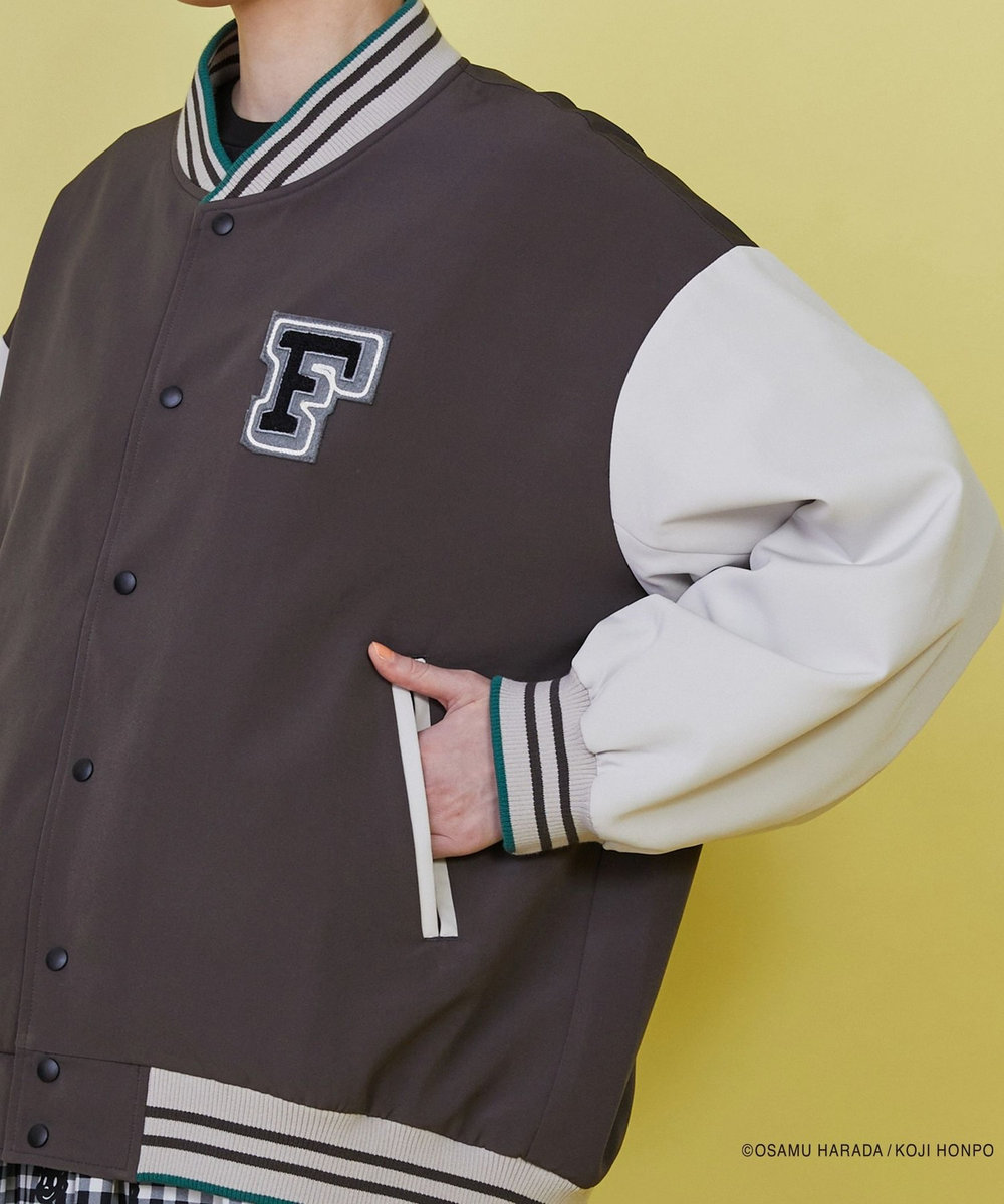 FRAPBOIS OSAMU GOODS レタードジャケット チャコールグレー