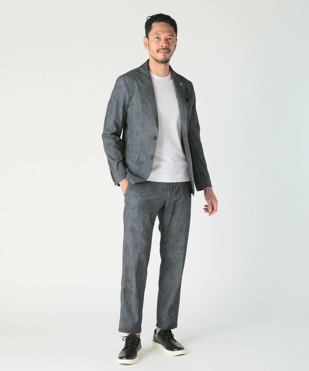 MEN'S BIGI 【COLE HAAN/コール ハーン】別注 トリコットメッシュデニムプリント ストレッチパンツ＜吸水速乾/EASY CARE＞ ネイビー