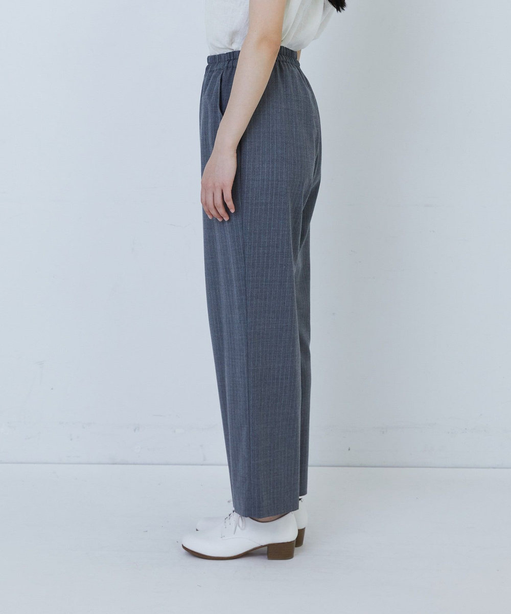 LOISIR イージーストレートパンツ ストライプ