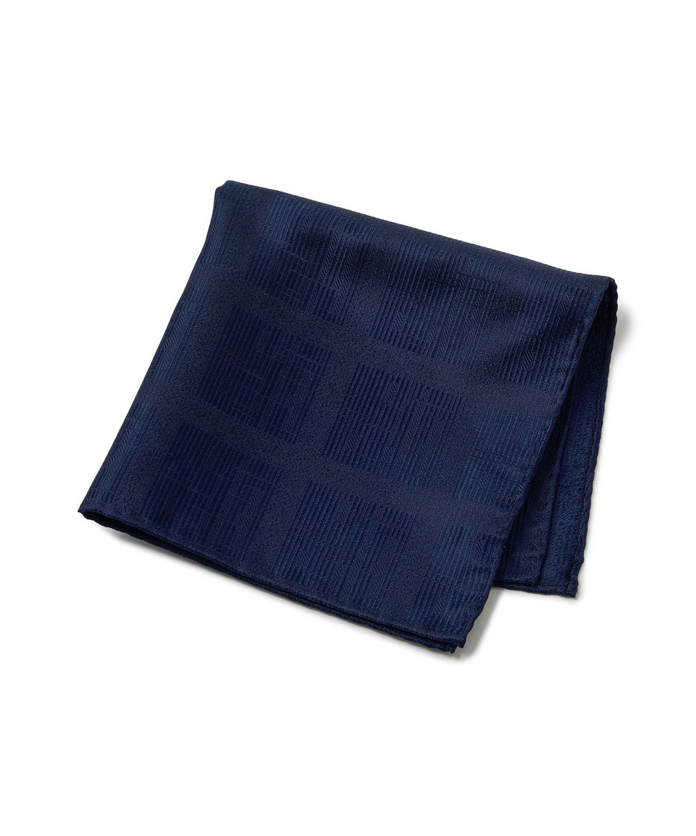 MEN'S BIGI ジオメトリック柄シルクチーフ ネイビー