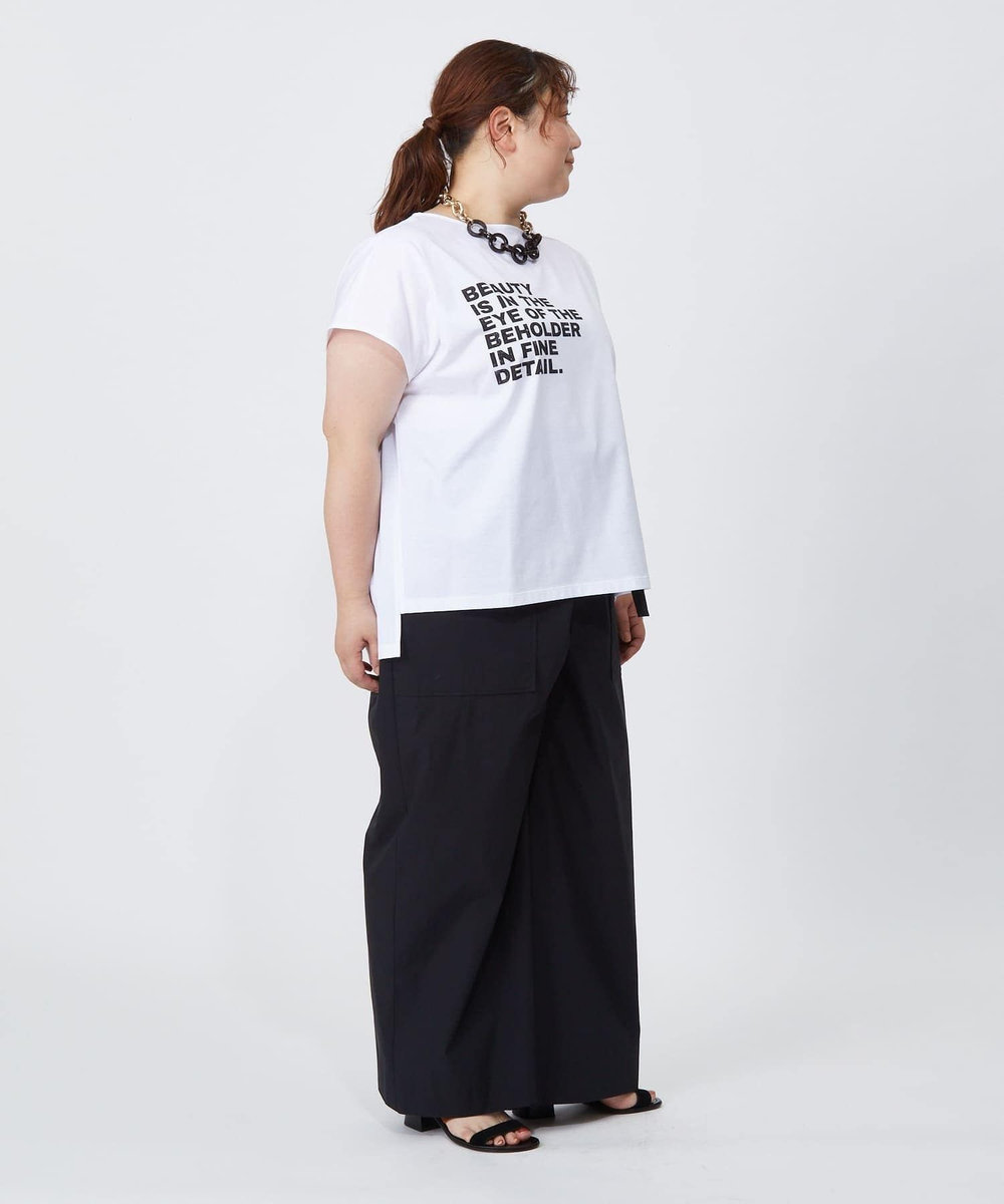 MOGA Lサイズ（大きいサイズ） 【大きいサイズ】ハイゲージ天竺ロゴプリントTシャツ ホワイト