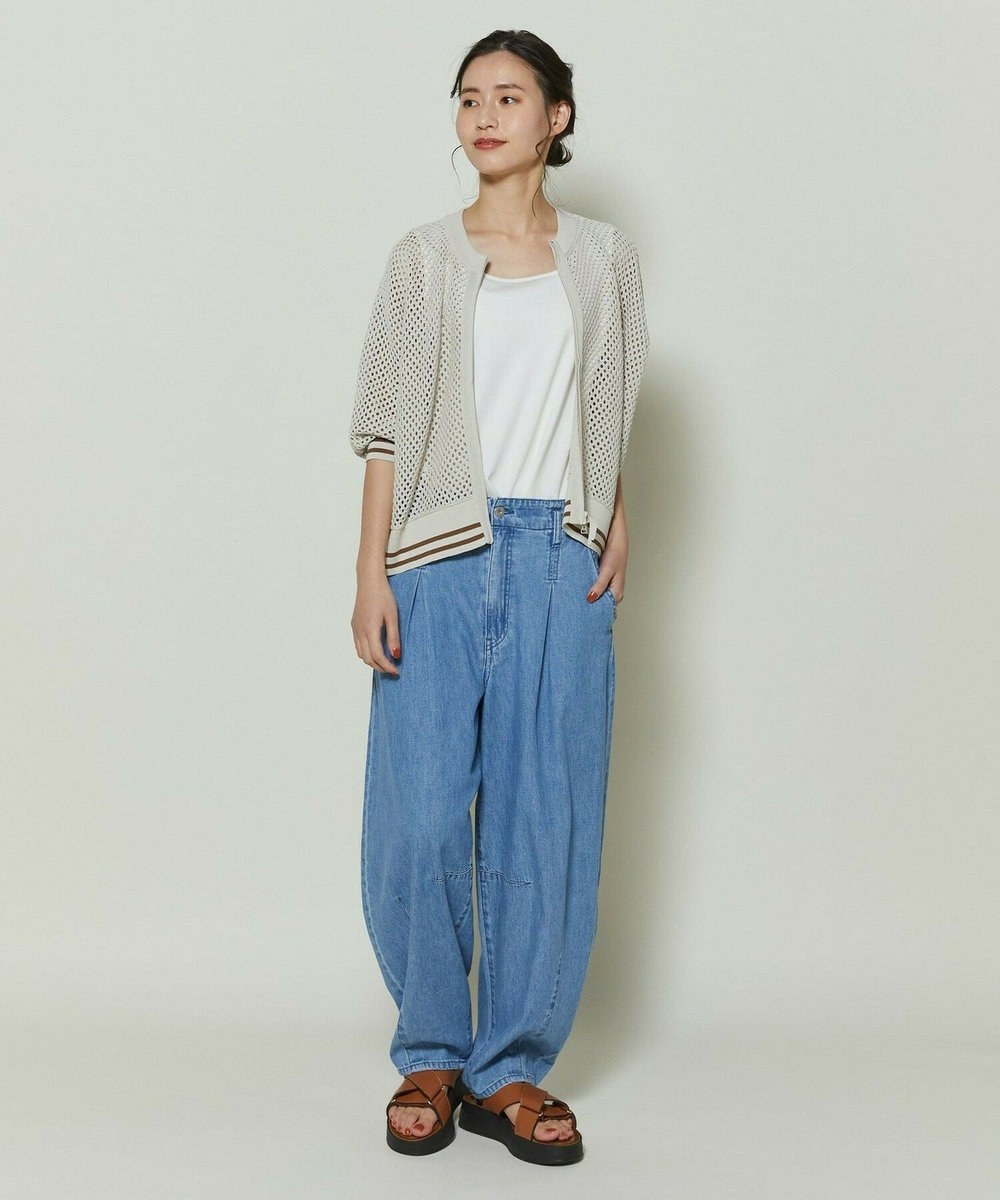 L'EQUIPE GREEN 和紙メッシュショートブルゾン ベージュ