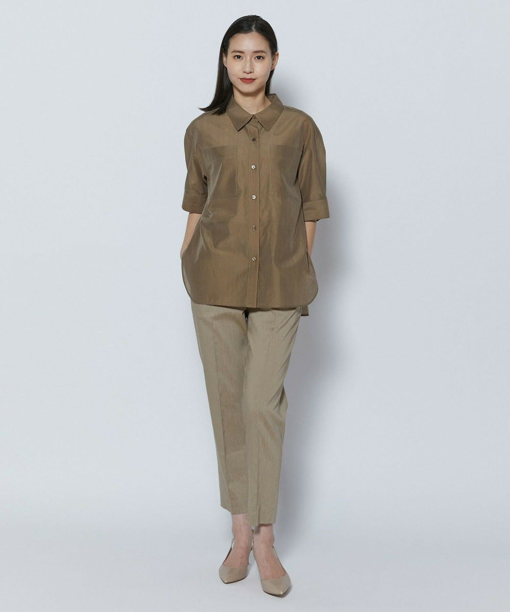 L'EQUIPE COUTURIER ファインリネンクロスパンツ モカ
