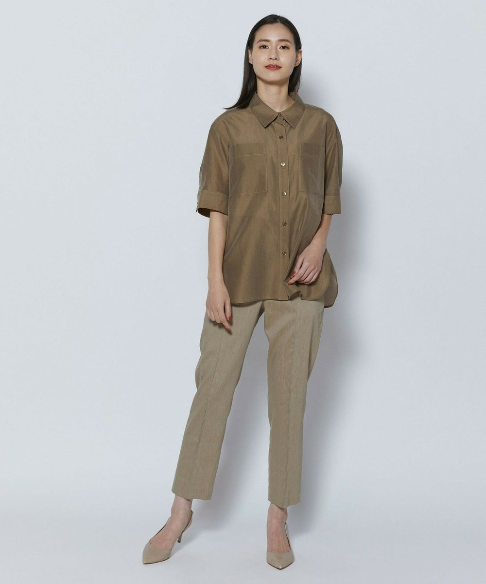 L'EQUIPE COUTURIER ファインリネンクロスパンツ モカ