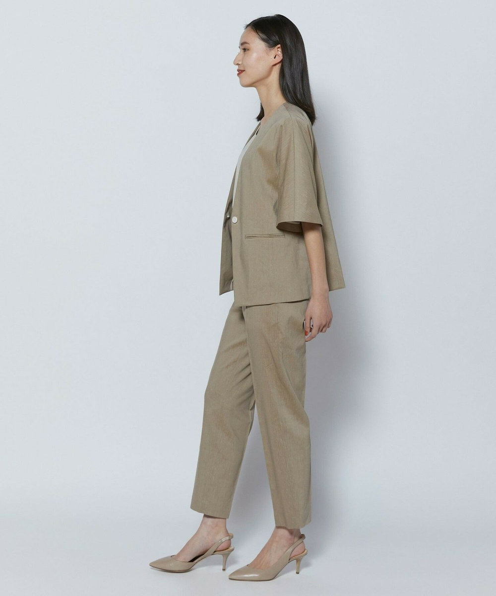 L'EQUIPE COUTURIER ファインリネンクロスパンツ モカ