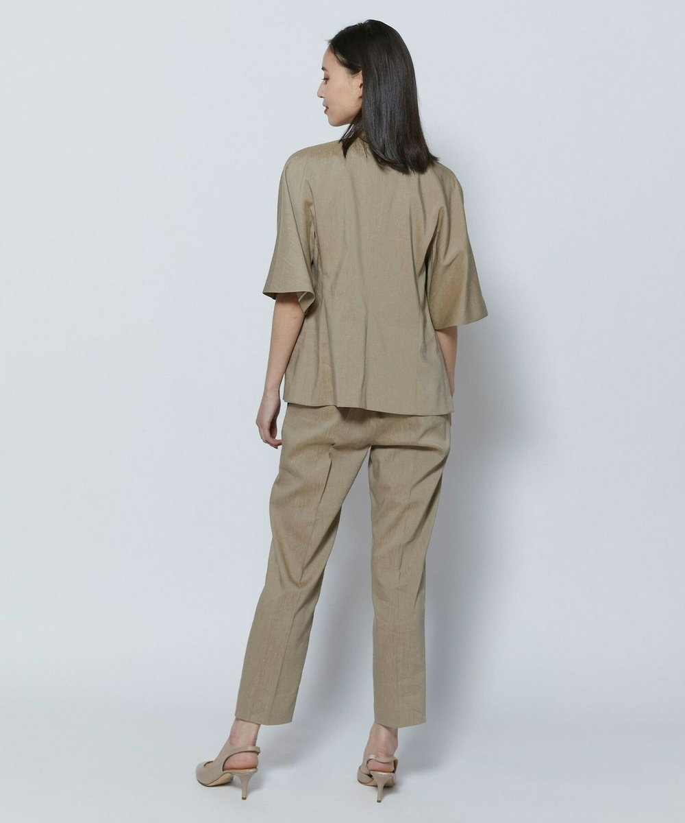 L'EQUIPE COUTURIER ファインリネンクロスパンツ モカ