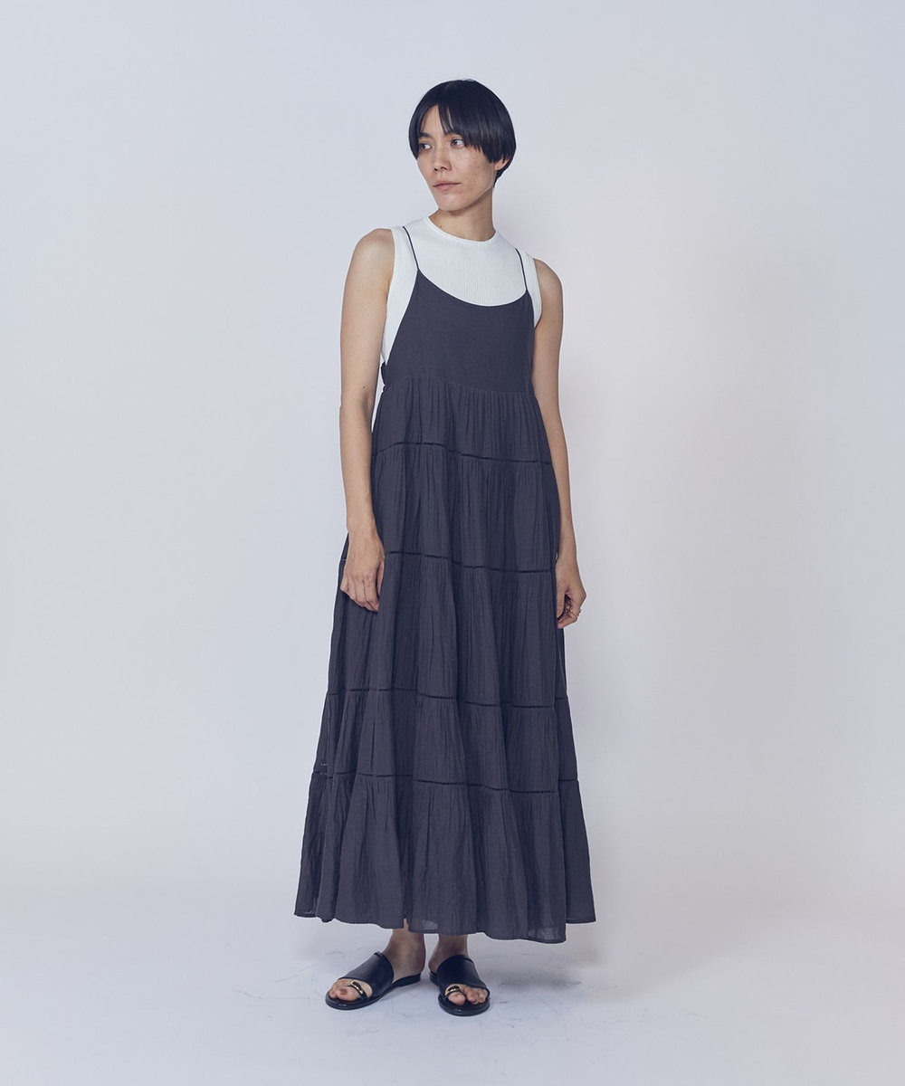 1er Arrondissement 【WEB限定】＜normment（ノーメント）＞ティアードドレス ブラウン
