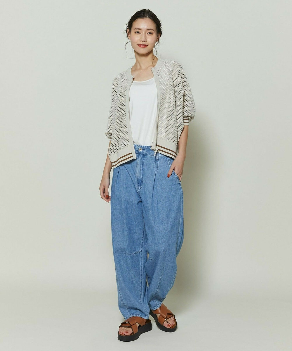 L'EQUIPE GREEN 和紙メッシュショートブルゾン ベージュ