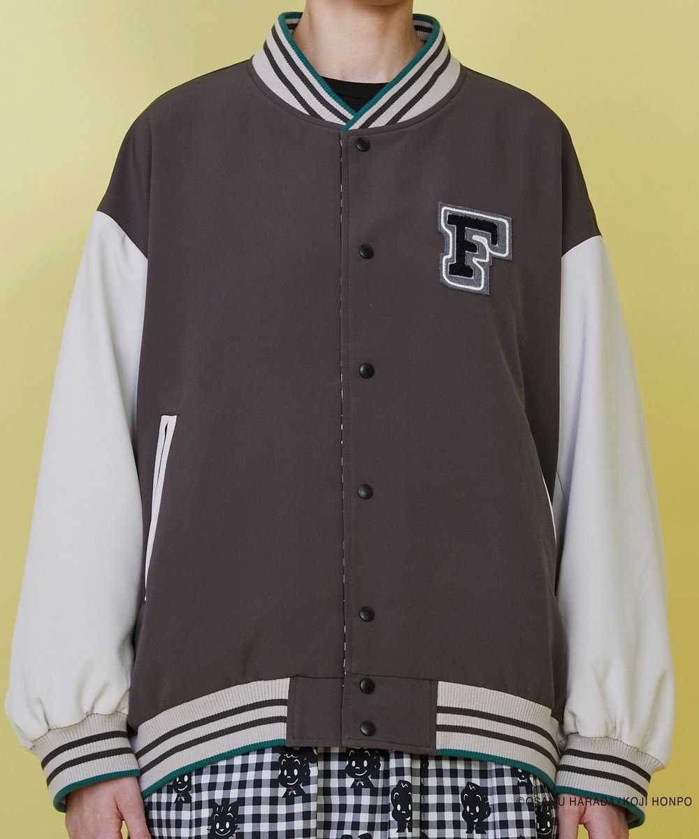 FRAPBOIS OSAMU GOODS レタードジャケット チャコールグレー