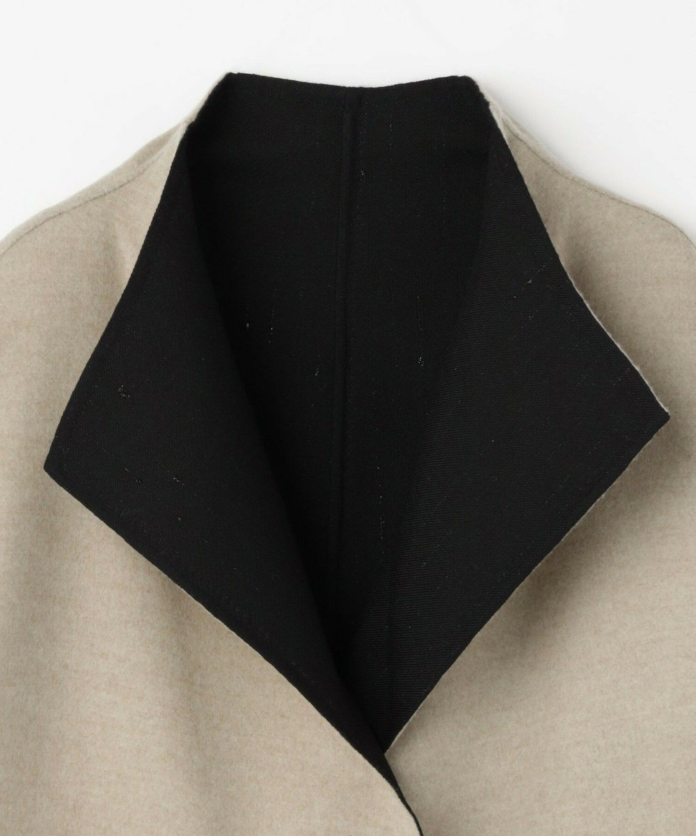 L'EQUIPE COUTURIER ダブルフェイスラメストライプコート ブラック