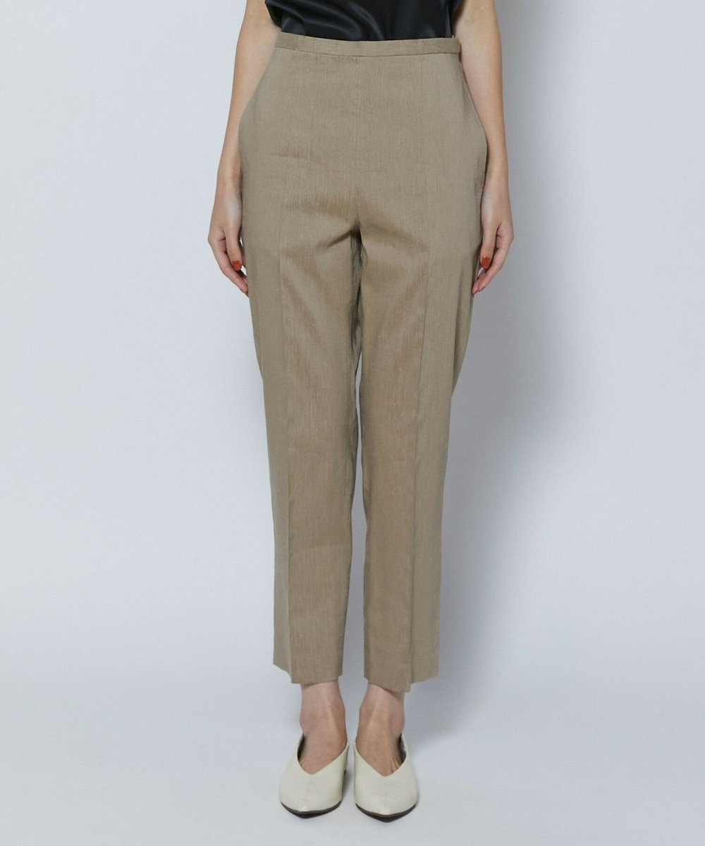 L'EQUIPE COUTURIER ファインリネンクロスパンツ モカ