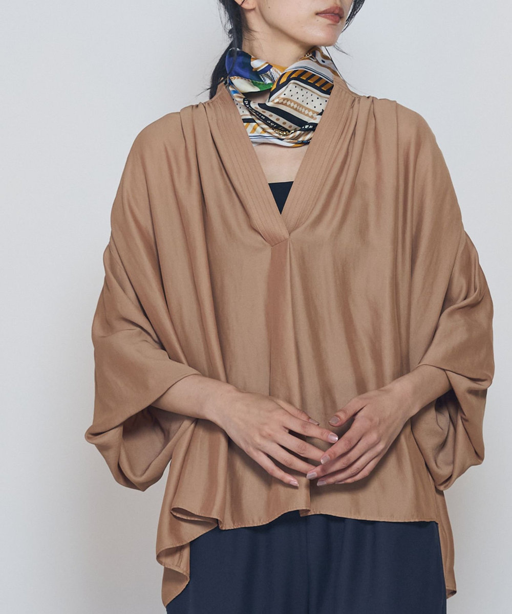 1er Arrondissement ギャザースキッパーブラウス キャメル