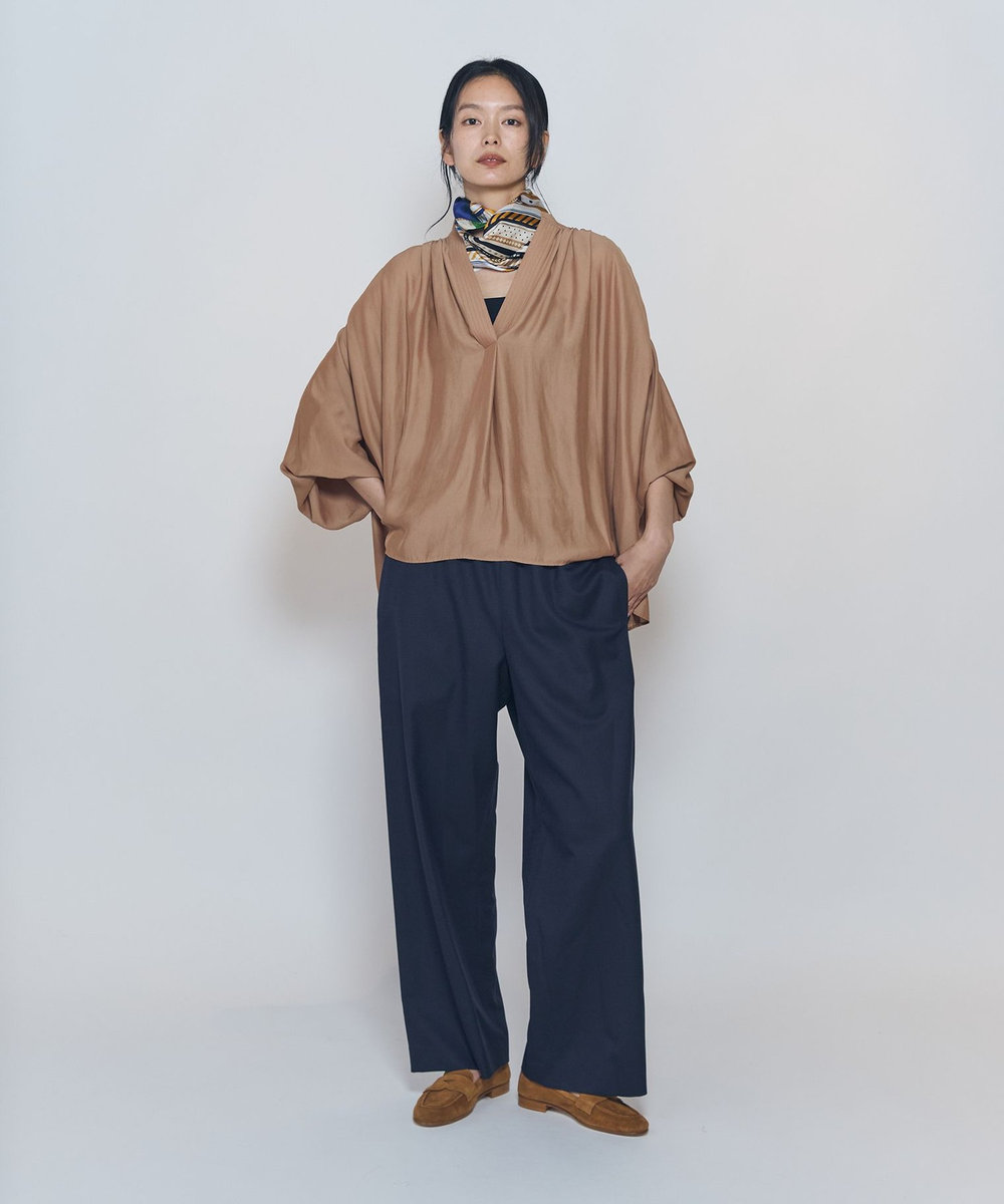1er Arrondissement ギャザースキッパーブラウス キャメル
