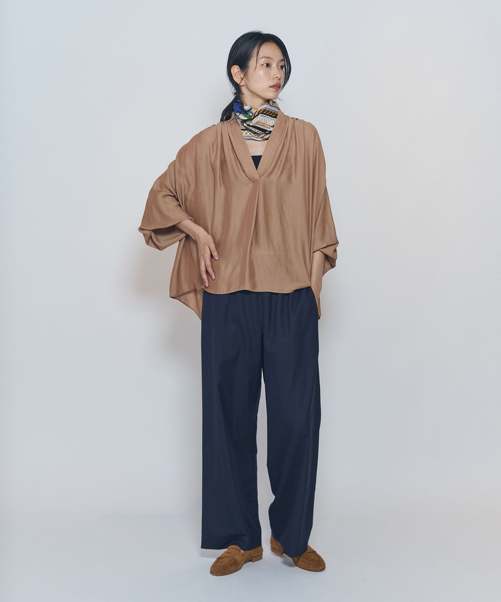 1er Arrondissement ギャザースキッパーブラウス キャメル