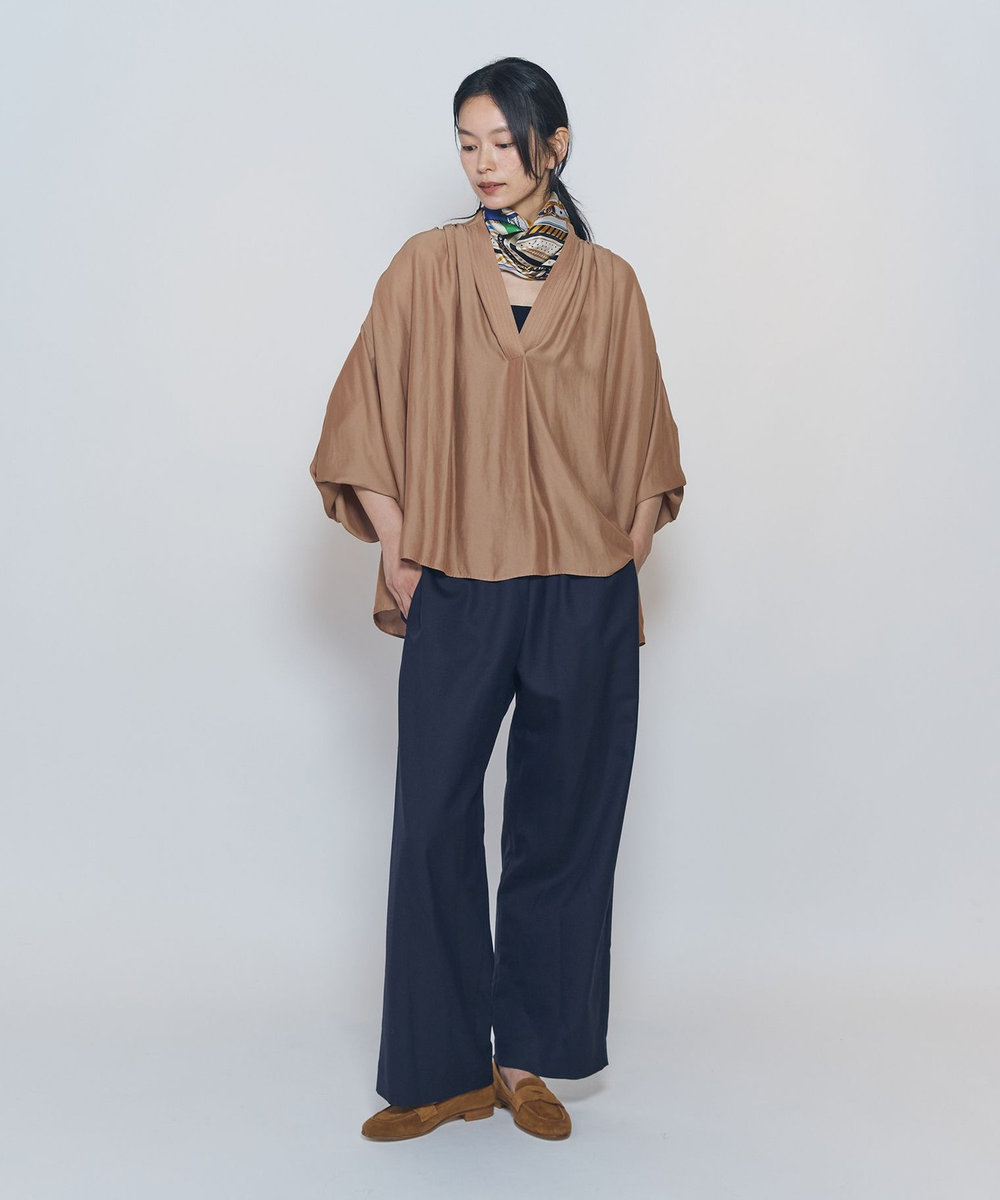 1er Arrondissement ギャザースキッパーブラウス キャメル