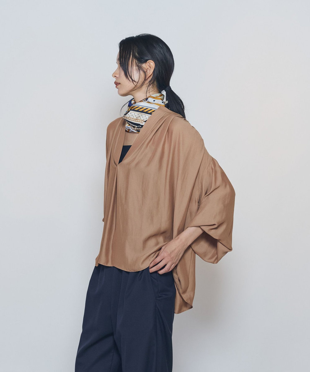 1er Arrondissement ギャザースキッパーブラウス キャメル