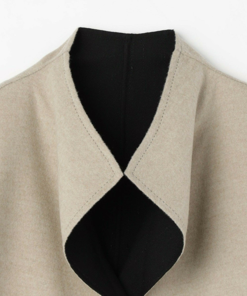L'EQUIPE COUTURIER ダブルフェイスラメストライプコート ブラック