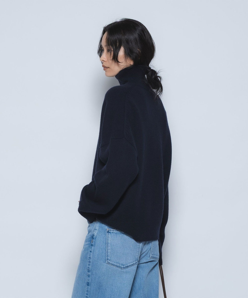 1er Arrondissement ウールカシミアボトルネックニット ネイビー