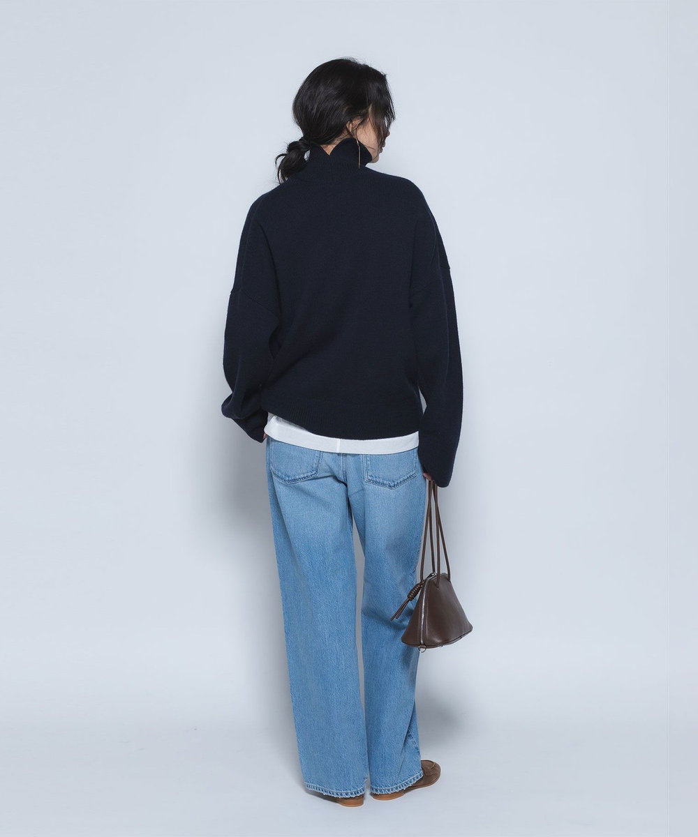 1er Arrondissement ウールカシミアボトルネックニット ネイビー