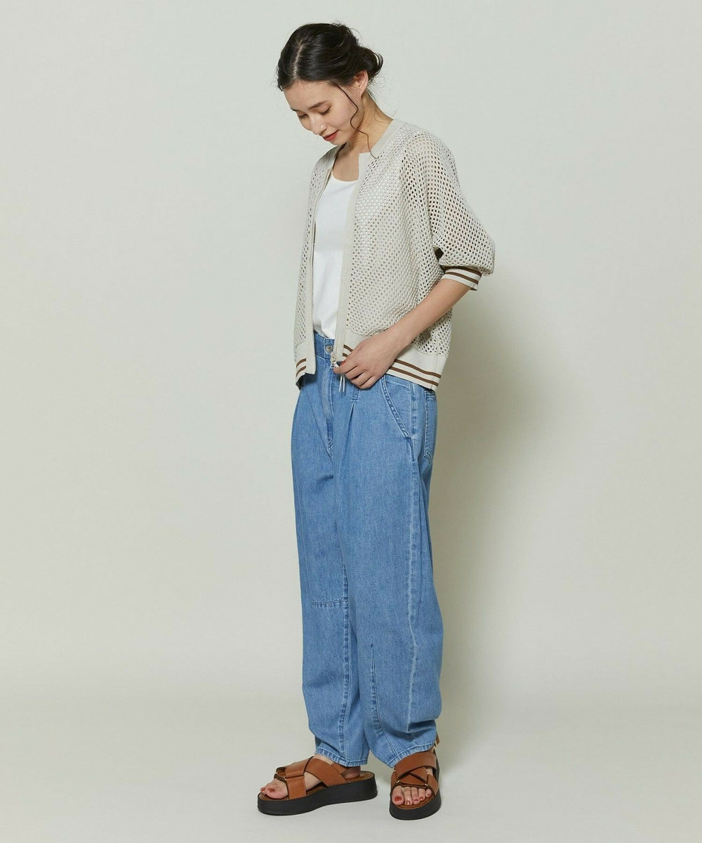 L'EQUIPE GREEN 和紙メッシュショートブルゾン ベージュ