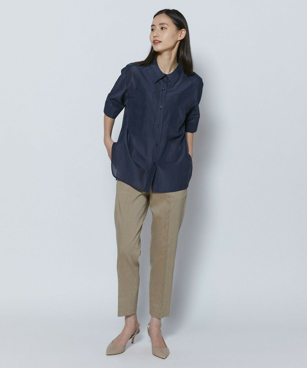 L'EQUIPE COUTURIER ファインリネンクロスパンツ モカ