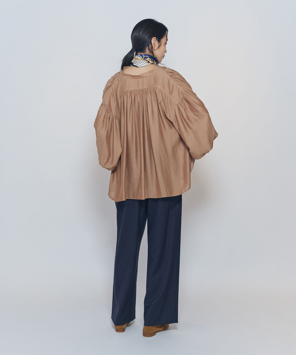 1er Arrondissement ギャザースキッパーブラウス キャメル