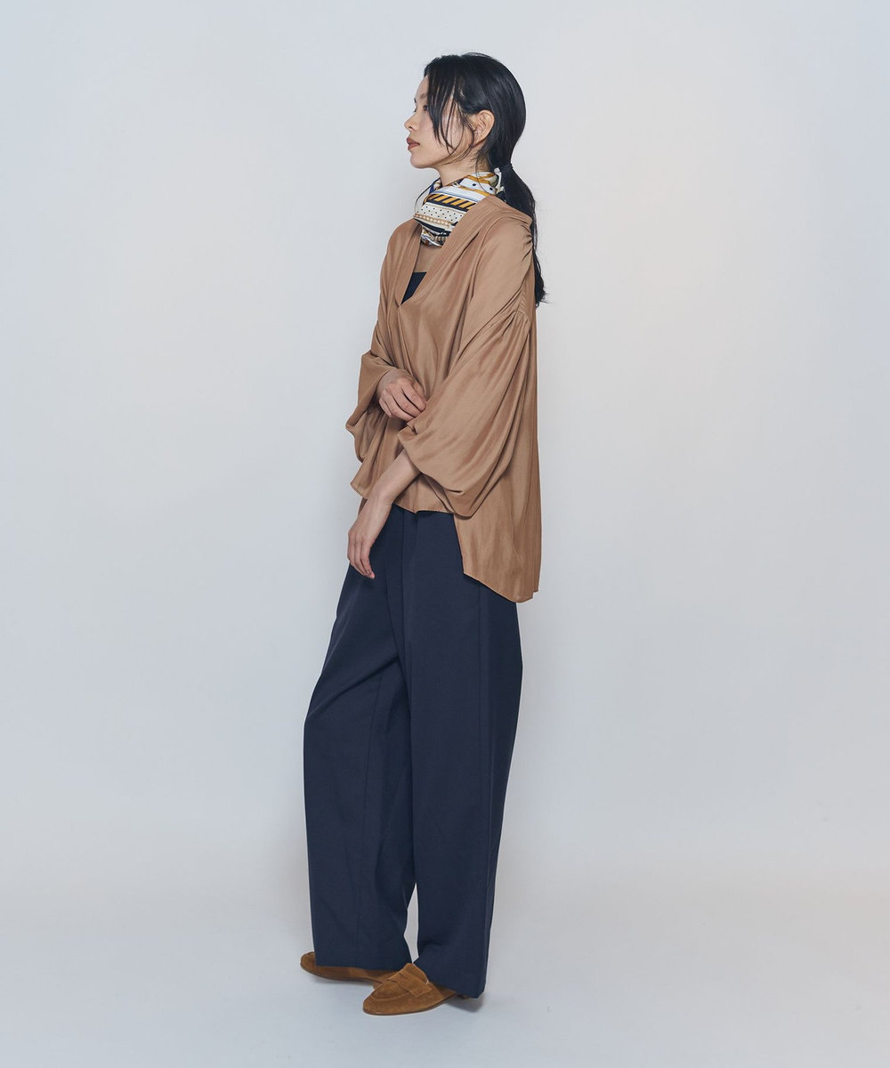 1er Arrondissement ギャザースキッパーブラウス キャメル