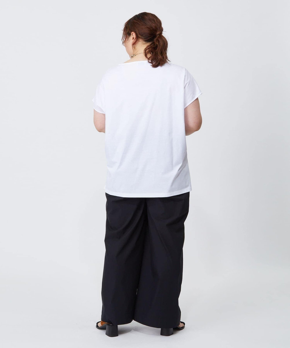 MOGA Lサイズ（大きいサイズ） 【大きいサイズ】ハイゲージ天竺ロゴプリントTシャツ ホワイト