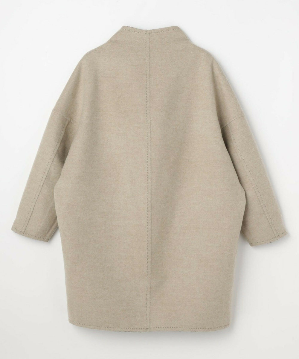 L'EQUIPE COUTURIER ダブルフェイスラメストライプコート ブラック