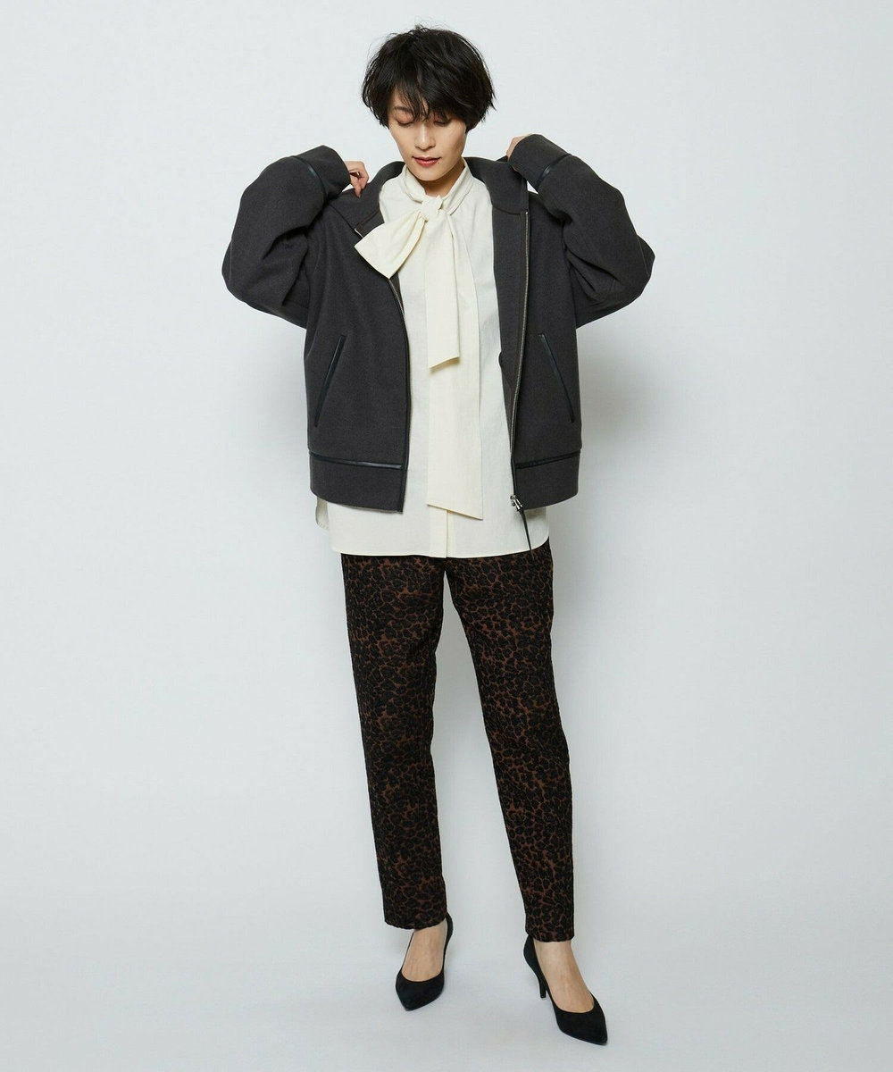 feerique feerique 　レオパードジャガードテーパードパンツ ブラウン