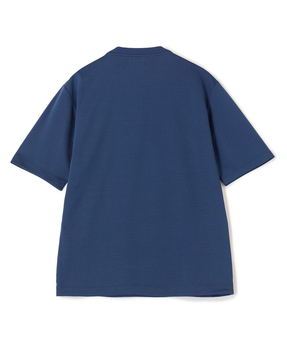 UNION STATION ニット×ポンチコンビハーフスリーブTシャツ＜ストレッチ・マシンウォッシャブル＞ ブルー