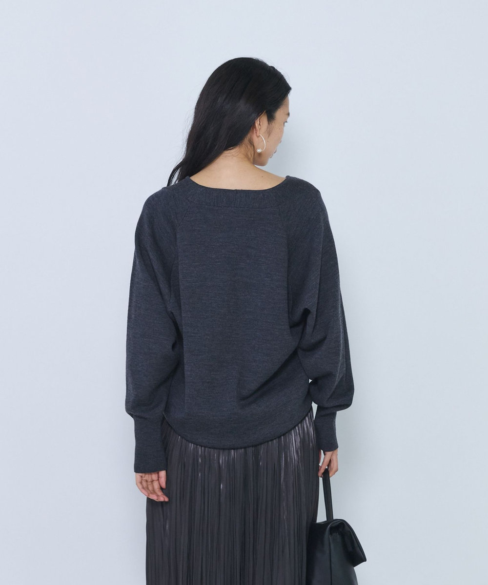 1er Arrondissement スプルウールダブルニットカーデガン グレー