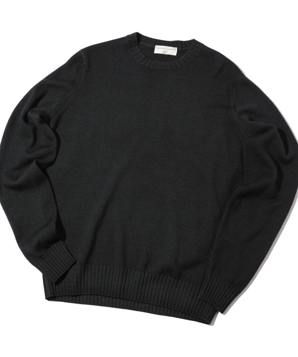 MEN'S BIGI 【FILIPPO DE LAURENTIIS】10Gクルーネックニット モスグリーン