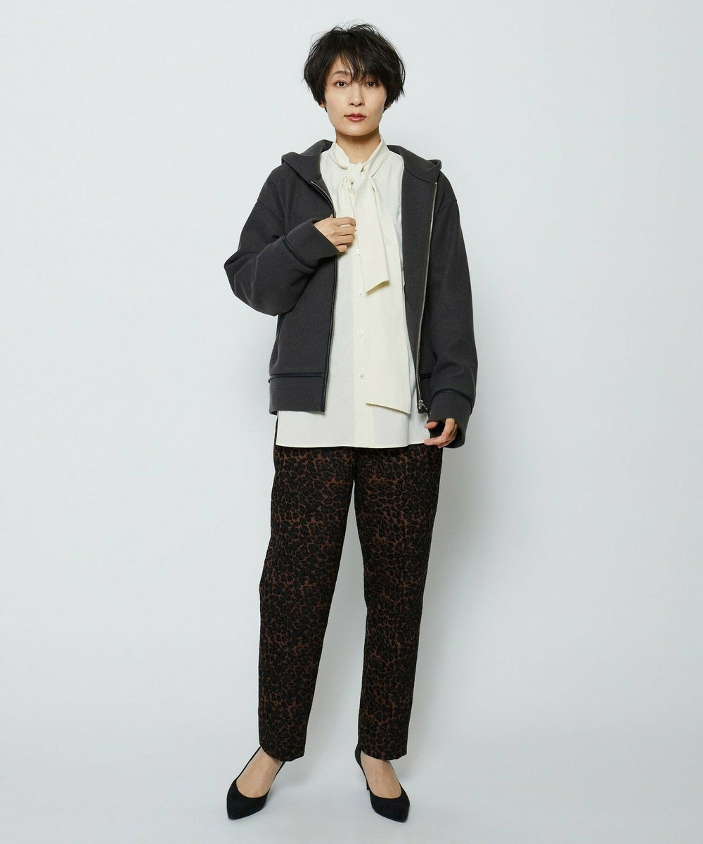 feerique feerique 　レオパードジャガードテーパードパンツ ブラウン